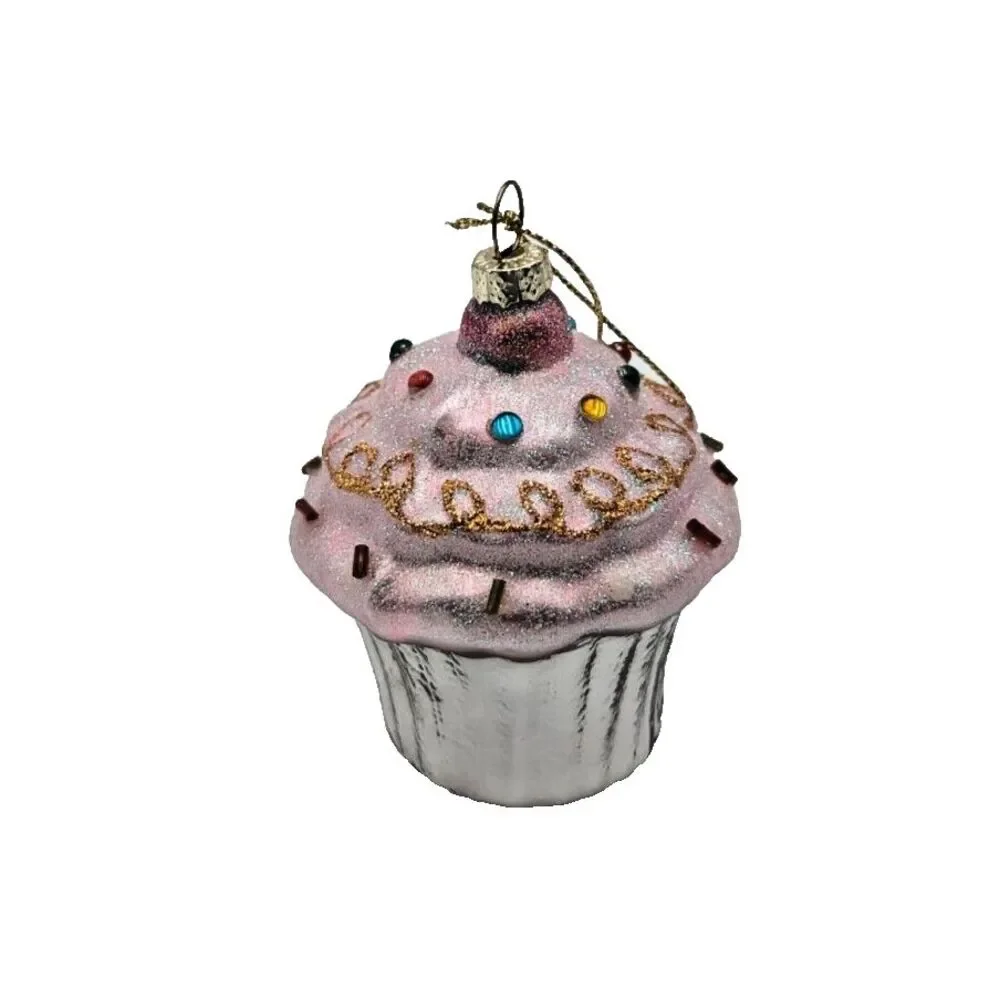 Cupcake Ornament Bubble Gum Pink  Candy‎ Sprinkles, Christmas Tree